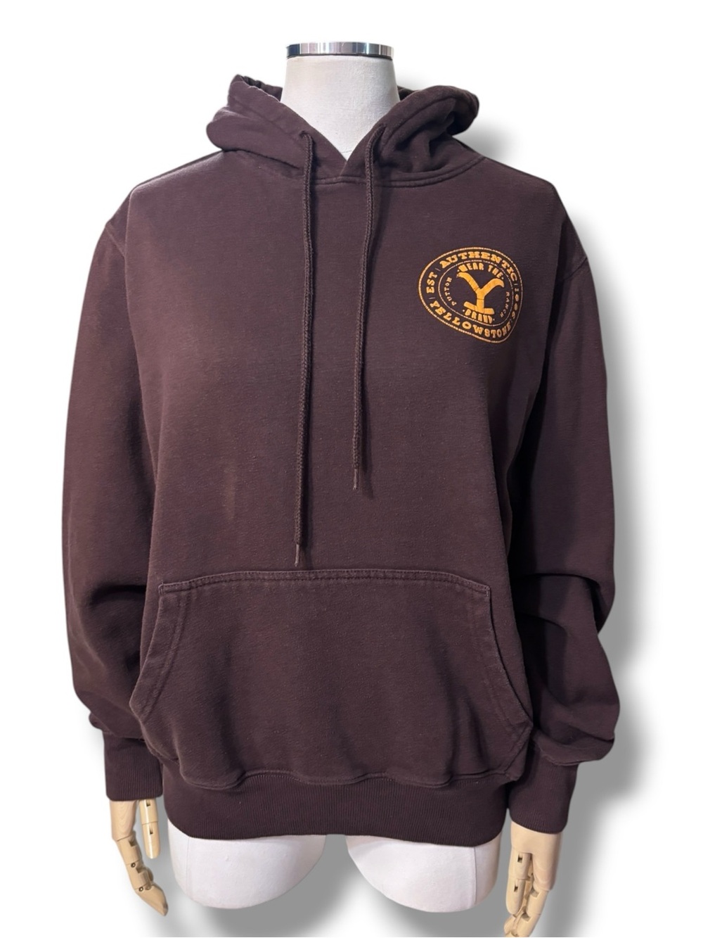 YELLOWSTONE Brown Graphic Hoodie Size Small Limited Run for Crew - Picture 11 of 11